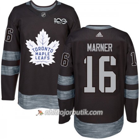 Män Ishockey Toronto Maple Leafs Tröja Mitchell Marner 16 1917-2017 100th Anniversary Adidas Svart Authentic